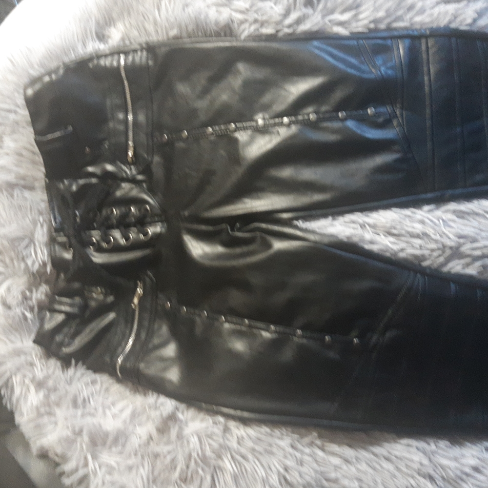 Faux leather lace up pants. Size M. Fits like a S.